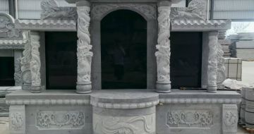 梅州 芝麻灰高档墓碑，土墓，可定制