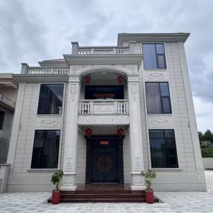 梅州 芝麻白石材别墅干挂案例展示