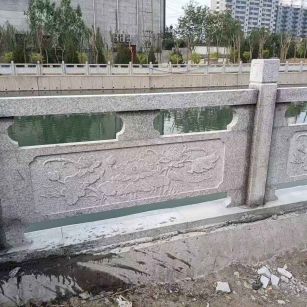 梅州 芙蓉白大花桥梁、河道，石材栏杆、围栏、护栏