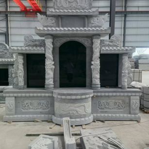 梅州 芝麻灰高档墓碑，土墓，可定制