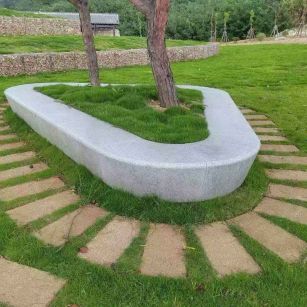 梅州 芝麻白光面整石坐凳