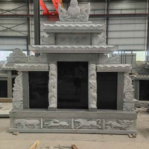 梅州 芝麻灰高档墓碑、土墓，一套也支持定做