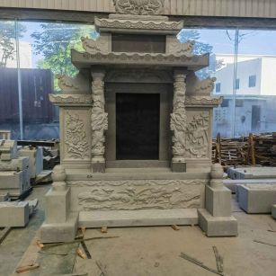 梅州 芝麻灰高档墓碑、土墓，一套也支持定做