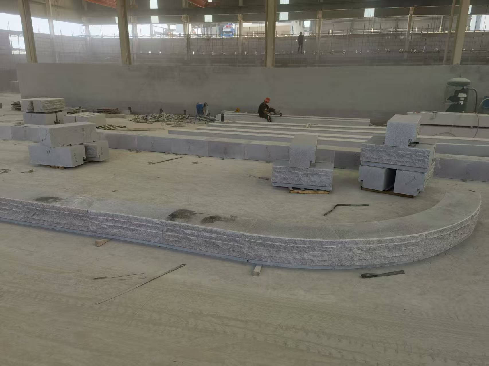 梅州 芝麻白整石坐凳（光面+自然面）