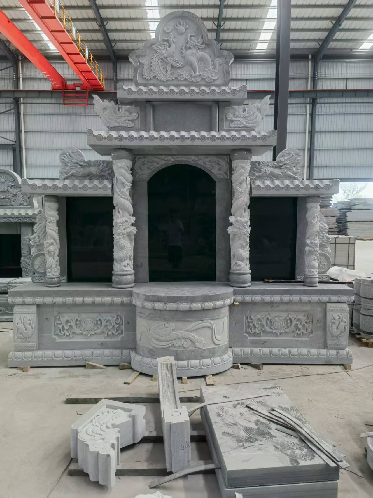 梅州 芝麻灰高档墓碑，土墓，可定制