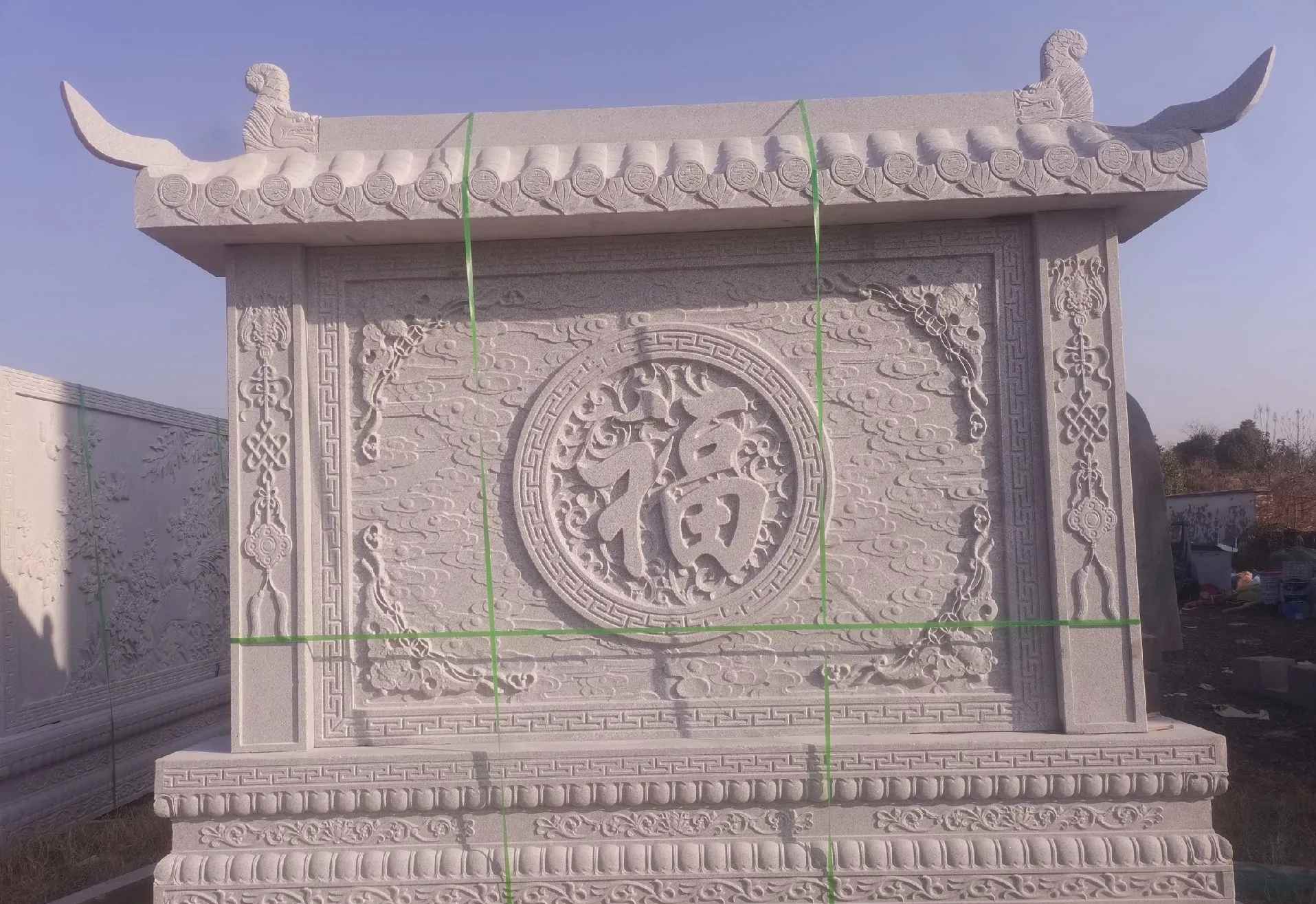 梅州 芝麻白花岗岩屏风，照壁，影壁